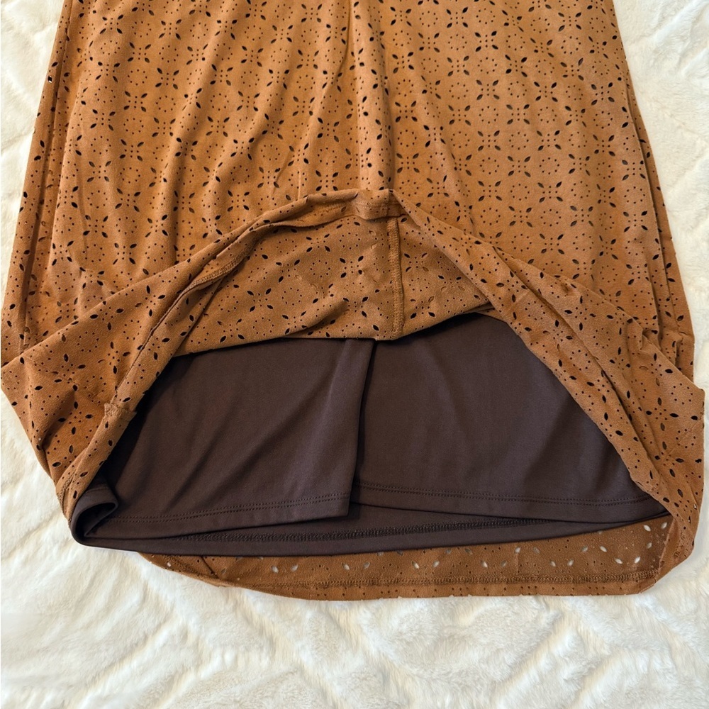 Maurices Brown Suede Eyelet Mini Dress Size M - Picture 3 of 8